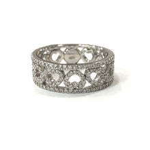 Load image into Gallery viewer, 18 Carat White Gold Diamond Heart Band Wedding Ring
