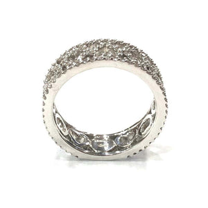 18 Carat White Gold Diamond Heart Band Wedding Ring