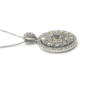 18 Carat White Gold Diamond Target Cluster Pendant