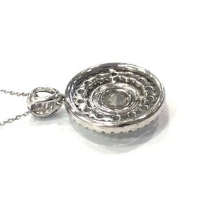 18 Carat White Gold Diamond Target Cluster Pendant