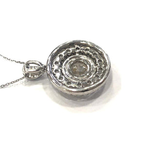 18 Carat White Gold Diamond Target Cluster Pendant