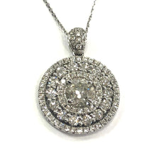 Load image into Gallery viewer, 18 Carat White Gold Diamond Target Cluster Pendant
