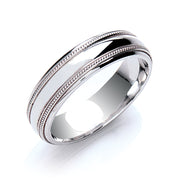 Court Mill Grain Edges Wedding Ring