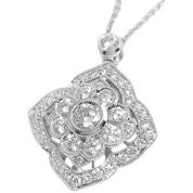 18ct White Gold Diamond Pendant and Chain