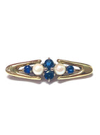 Sapphire and Culture Pearl Brooch