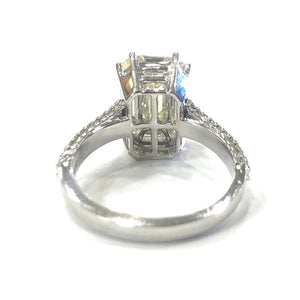18 Carat White Gold Baguette Diamond Cluster Ring