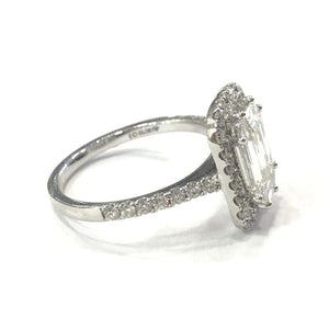 18 Carat White Gold Baguette Diamond Cluster Ring