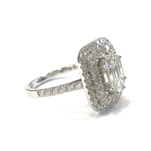 18 Carat White Gold Baguette Diamond Cluster Ring