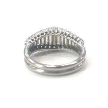 Load image into Gallery viewer, 18 Carat Gold Triple Row Baguette and Round Diamond Half Eternity Band Ring
