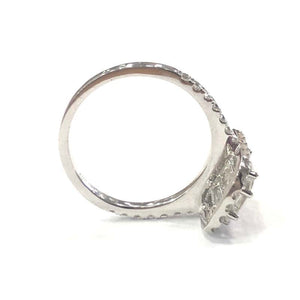 18 Carat White Gold Baguette Diamond Cluster Ring