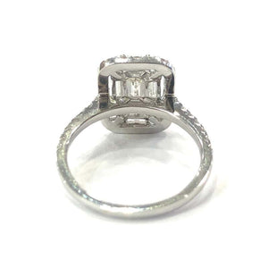 18 Carat White Gold Baguette Diamond Cluster Ring