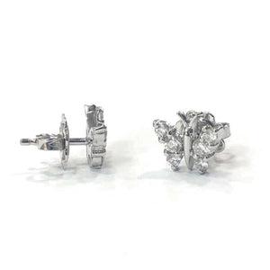 18 Carat White Gold Diamond Butterfly Stud Earrings