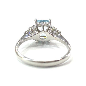 18 Carat White Gold Aquamarine and Diamond Ring