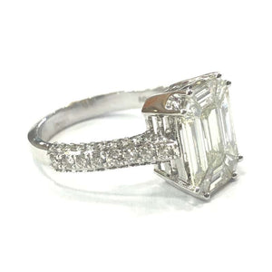18 Carat White Gold Baguette Diamond Cluster Ring