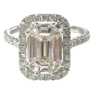 18 Carat White Gold Baguette Diamond Cluster Ring