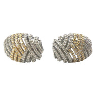 14 Carat Yellow and White Gold Diamond Earrings