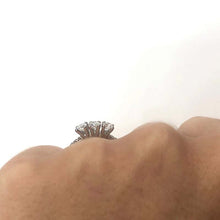 Load image into Gallery viewer, 18 Carat White Gold Three-Stone Diamond Ring with Full Diamond Set Shank
