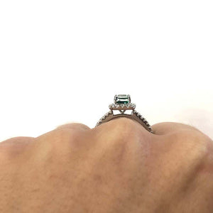 18 Carat White Gold Emerald and Diamond Cluster Ring