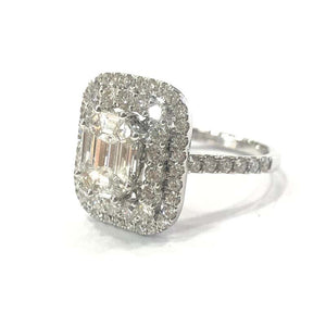 18 Carat White Gold Baguette Diamond Cluster Ring