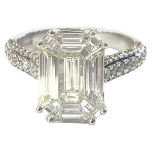 18 Carat White Gold Baguette Diamond Cluster Ring