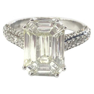 18 Carat White Gold Baguette Diamond Cluster Ring