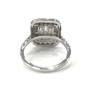 18 Carat White Gold Baguette Diamond Cluster Ring