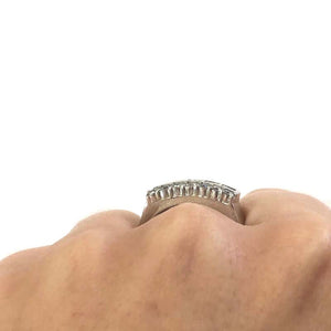 14 Carat White Gold Diamond Unisex Chunky Ring