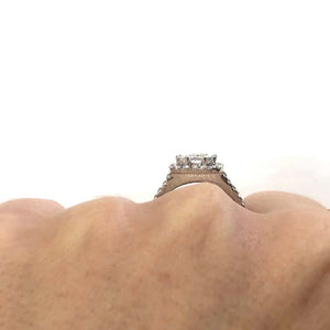 18 Carat White Gold Baguette Diamond Cluster Ring